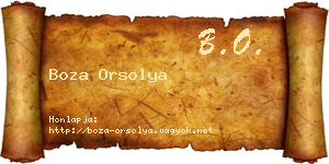 Boza Orsolya névjegykártya